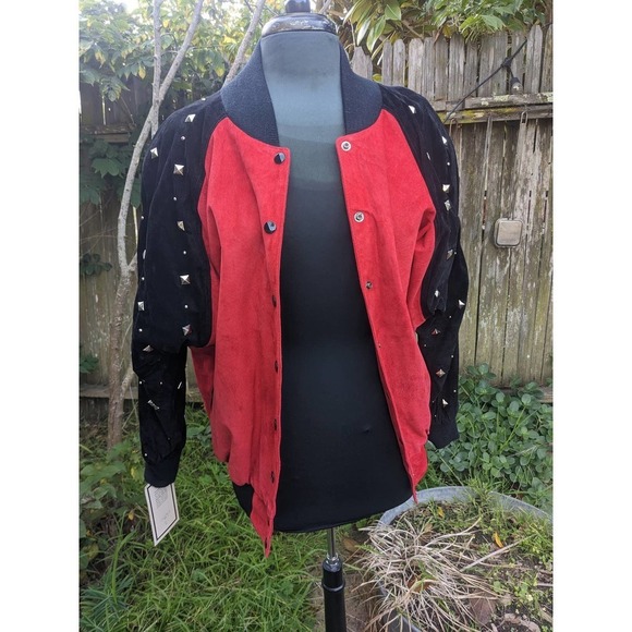 Vintage NWT Firenze Studded Suede Leather Jacket - Picture 4 of 10